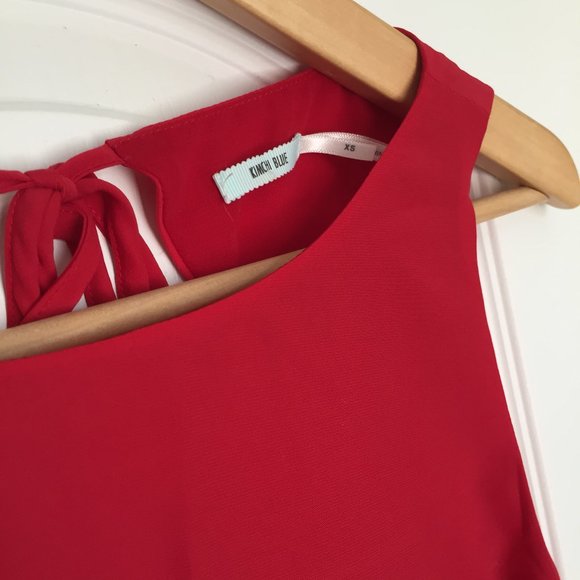 Kimchi Blue Red Shift Dress with Open Back - Picture 2 of 5